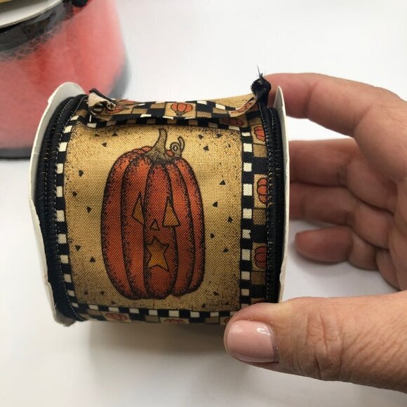 VINTAGE Halloween Crafting Ribbon Lot of 4 Wide Cat Spiderweb Witch Foil  NWT - Picture 4 of 12